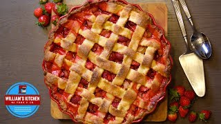 Tarte Fraise  Rhubarbe Strawberry amp Rhubarb Pie  Williams Kitchen [upl. by Kcira]