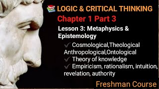 LOGIC AND CRITICAL THINKING  Chapter 1 Part 3 [upl. by Grew]