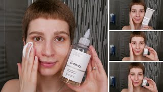 How to use The Ordinary Glycolic Acid Niacinamide and Alpha Arbutin  Full Demonstration on Face [upl. by Anaxor]