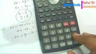 Linear Equations in two variables amp 3 Variables using scientific Calculator  VipraMinds [upl. by Arlette]