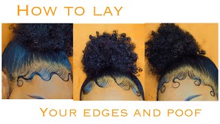 EDGES AND BUN TUTORIAL  How To Style Your Edges 3 Different Ways [upl. by Folger]