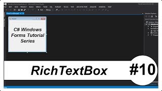 C Windows Forms Tutorial 10  RichTextBox [upl. by Ximenes]