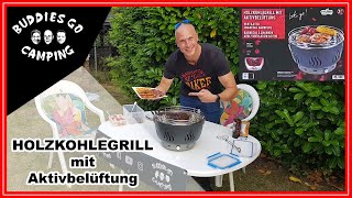 Grillmeister  Lidl  ❗  Holzkohlegrill mit Aktivbelüftung  Test und Fazit  Camping Gadget [upl. by Tiffani958]