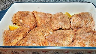 Crispy Baked Chicken Recipe  Easy Baked Chicken Thighs [upl. by Kramlich223]