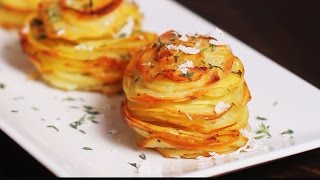 Parmesan Potato Stacks Recipe [upl. by Kilah]