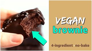 4ingredient nobake BROWNIES Vegan Recipe [upl. by Pepe]