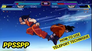 All Teleport Technique Shin Budokai 2  TIPS amp TRICKS GAME PPSSPP [upl. by Celina]