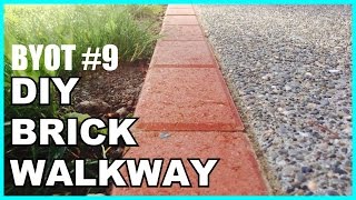 DIY BRICK WALKWAY  HOW TO INSTALL ACCENT PAVERS [upl. by Castora321]