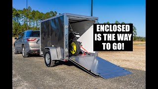 HOW I TRANSPORT MY MOTORCYCLE  Enclosed Trailer Review [upl. by Hewet346]