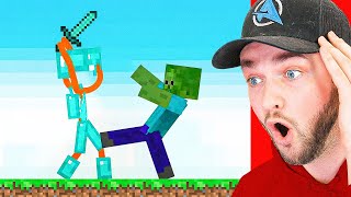 Stickman vs Minecraft Gameplay Highlights [upl. by Anaiv]