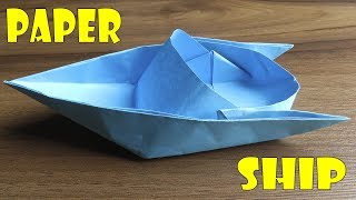 Como Hacer un Barco de Papel Fácil Origami  How to make a Paper Ship [upl. by Anneirb]