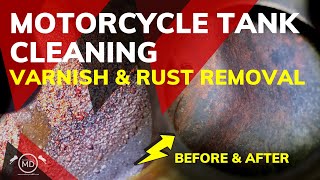 Motorcycle Tank Cleaning  Varnish and Rust Removal [upl. by Secrest]