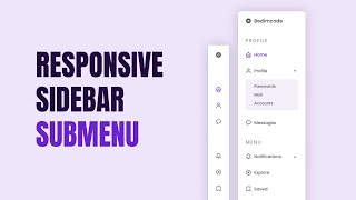 Responsive Sidebar Menu With SubMenu Using HTML CSS And JavaScript [upl. by Lirva262]