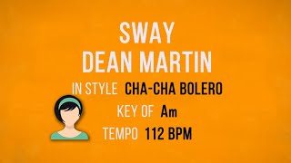 Sway  Dean Martin  Karaoke Female Backing Track [upl. by Ylsel]