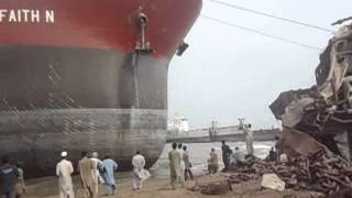 Ship Beaching Ore Carrier MV FAITH Nwmv [upl. by Odeen]