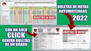 Registro Auxiliar 2023 GENERA AUTOMATICAMENTE BOLETAS DE INFORMACIÓN Boletas de Notas Automatizado [upl. by Ling]