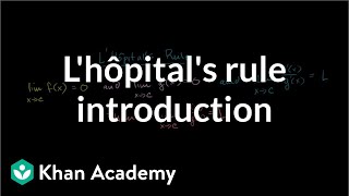 Introduction to lHôpitals rule  Derivative applications  Differential Calculus  Khan Academy [upl. by Warton]