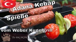 Adana Kebap Spieße selbst Grillen vom Weber Kugelgrill Grillrezept The BBQ BEAR [upl. by Arutak]