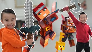 Minecraft In Real Life Fun With CKN Toys [upl. by Earal283]