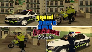 GTA SA COLOMBIA  Skins Y Vehículos Policía Colombia 2021 [upl. by Zerep]