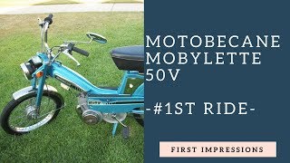 Motobecane Mobylette 50v  1st ride First Impressions [upl. by Raclima804]