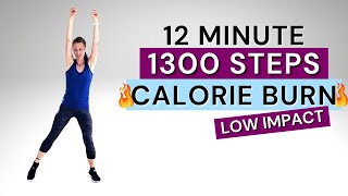 12 Min 1300 Steps 🔥 Calorie Burning 🔥 Cardio Home Workout Low Impact [upl. by Assirol313]