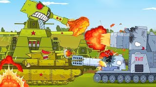 Tanque monstruo de acero contra KV44 Carro tanque infantil Juegos de tanques animados [upl. by Bonita253]