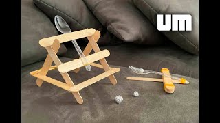 2 Ways to Make Spoon Catapult With Popsicle Sticks [upl. by Annailuj]