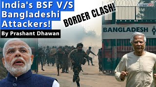 Sudden Clash at India Bangladesh Border  Indias BSF vs Bangladeshi Attackers [upl. by Ydnik]