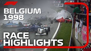 1998 Belgian Grand Prix Race Highlights  DHL F1 Classics [upl. by Godbeare]