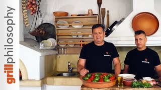 Greek gemista recipe  stuffed peppers and tomatoes in the wood fired oven  Grill philosophy [upl. by Apilef164]