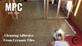 Cleaning Adhesive from Ceramic Tiles  DIY [upl. by Neillij]