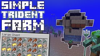 Minecraft Simple TRIDENT FARM 116 Tutorial Very FAST [upl. by Ashely]