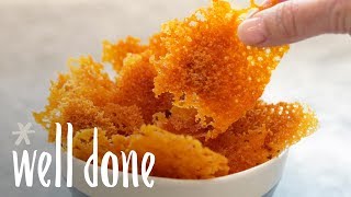 How to Make Microwavable Keto Cheese Crisps  Snack Recipes  Well Done [upl. by Tuchman]