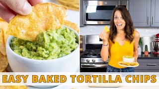 Easy Baked Corn Tortilla Chips Only 3 Ingredients [upl. by Allenaj383]