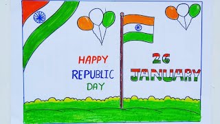 26 January DrawingRepublic Day chart26 January chartRepublic Day ka Drawing26 January Poster [upl. by Anekahs111]