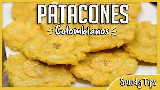 Como Hacer Patacones Colombianos Crocantes  Tostones Crocantes 💜 SandyTips [upl. by Gnehp]