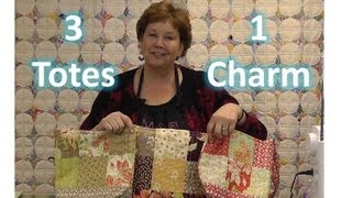 Make Three Totes  Purses With One Charm Pack [upl. by Agem]