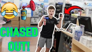 AIRHORN INTERCOM PRANK IN WALMART KICKED OUT [upl. by Annetta]