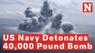 Watch Massive Explosion In Ocean After Navy Sets Off 40000Pound Bomb [upl. by Chryste]