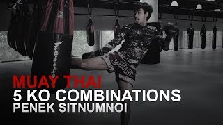 Muay Thai 5 KO Combinations  Evolve University [upl. by Hsakiv]