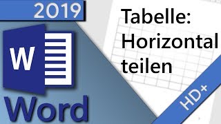 Word Tabelle teilen  trennen horizontal in 1 MINUTE HD 2019 [upl. by Biggs]