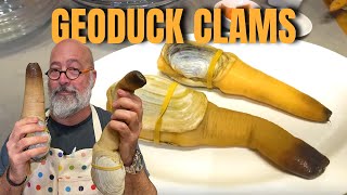 Geoduck 101 How to Clean a Geoduck Clam [upl. by Nyl]