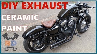 HOW TO VHT Ceramic Spray Painting Exhaust Pipes  Harley Sportster 48 [upl. by Eisenberg]