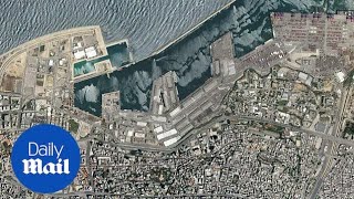 Beirut satellite images show port before and after explosion [upl. by Gross]