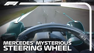 Mercedes Mysterious Steering Wheel Explained  Formula 1 Testing [upl. by Chaing]