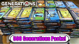 3000 Pokemon Generations Opening 500 Generation Booster Packs Unboxing  pokemon tcg [upl. by Aydni]