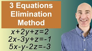 Solving Systems of 3 Equations Elimination [upl. by Rudd]