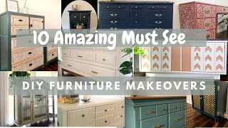 10 Amazing Furniture Makeovers  DIY Furniture Flip [upl. by Wilow]