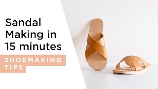 Sandal making in 15minutes  HANDMADE  Shoemaking Tutorial [upl. by Anilave]